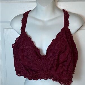 Auden Lace Bralette in Rich Burgundy Plus Size 4 X